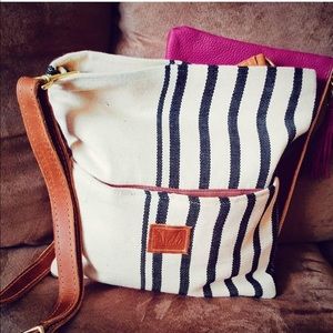 Sseko Fold-over Crossbody in Woven Stripe